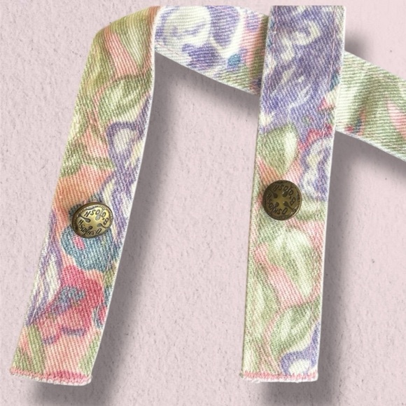 VINTAGE OSH KOSH B’GOSH VESTBAK 4T Floral Cotton Denim Overall Dress PURPLE/PINK - Picture 6 of 8